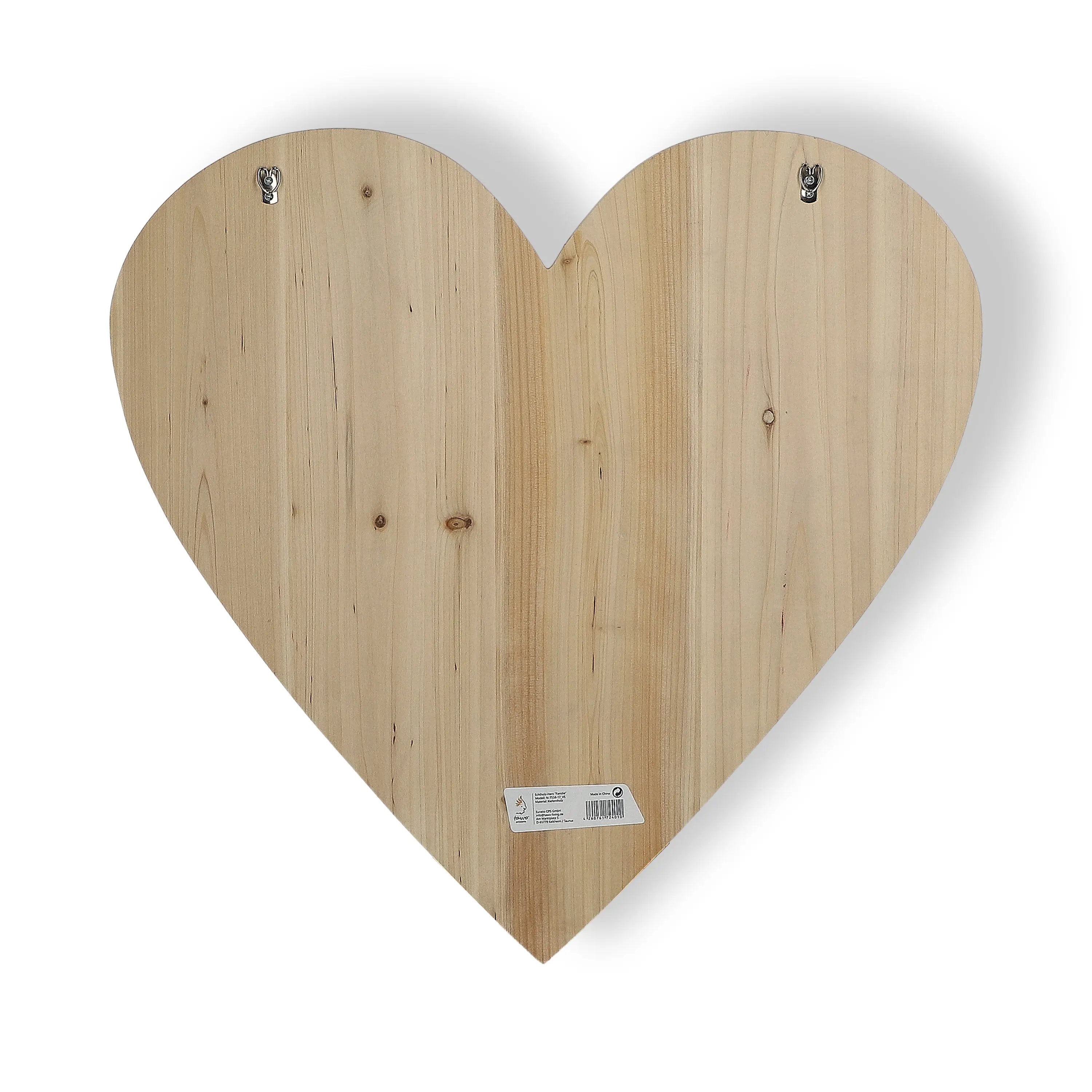 Wackadoo Großes Familien Holzherz WALLDECORATION