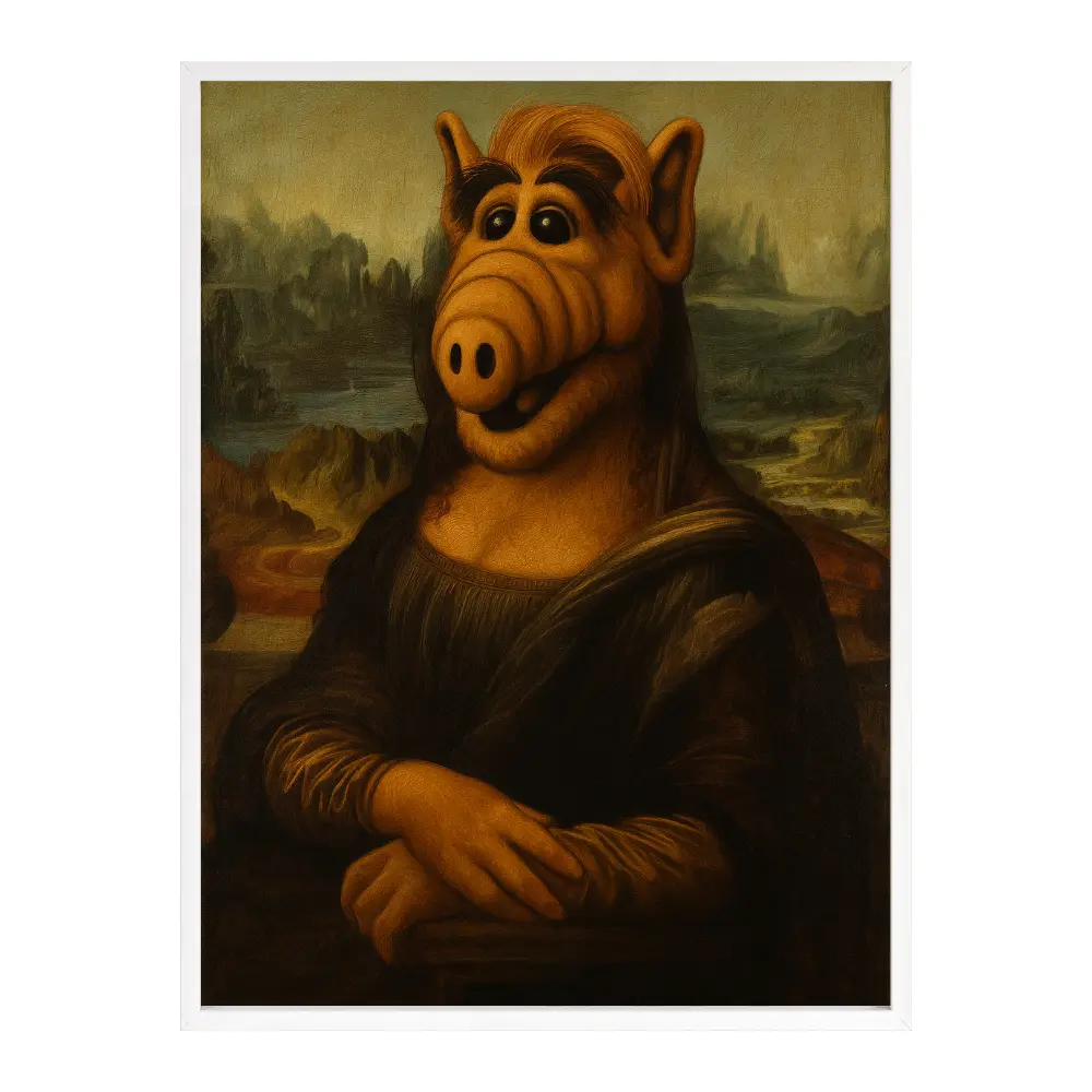 Poster mit Bilderrahmen Mona Lisa Alf - verschiedene Formate Interior Design
