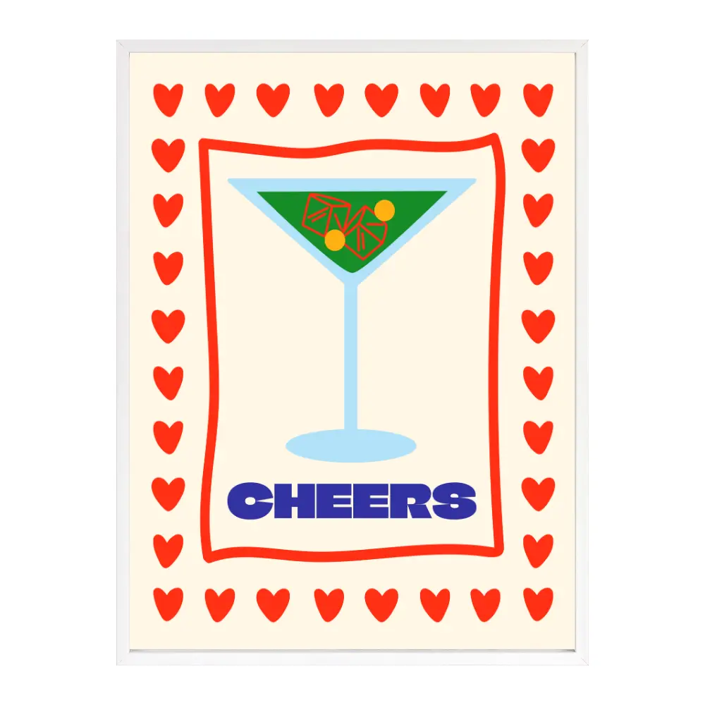 Poster mit Bilderrahmen Cheers - verschiedene Formate Interior Design