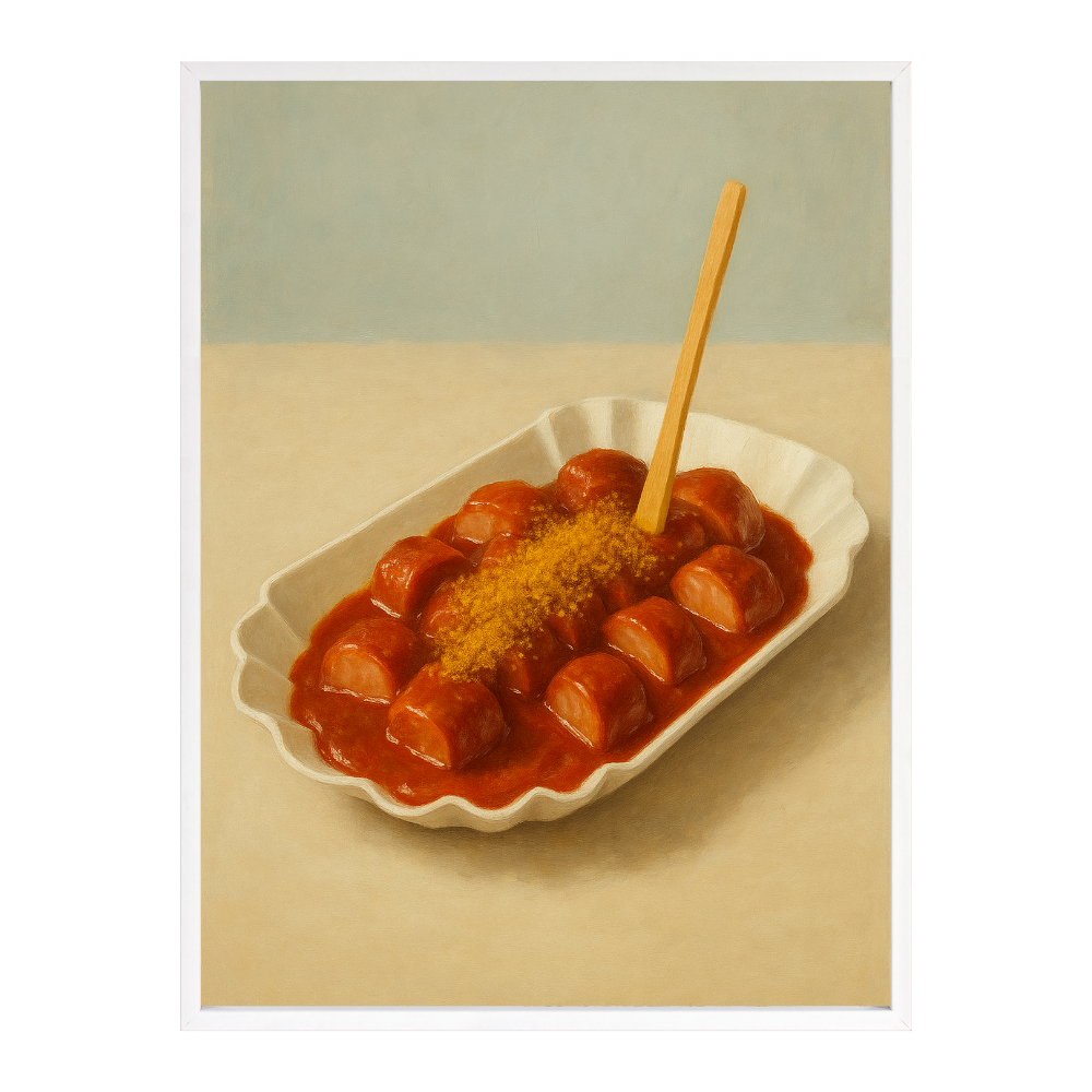 Poster mit Bilderrahmen Currywurst - verschiedene Formate