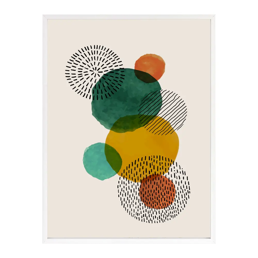 Poster mit Bilderrahmen Kreise - inklusive Bilderrahmen Interior Design