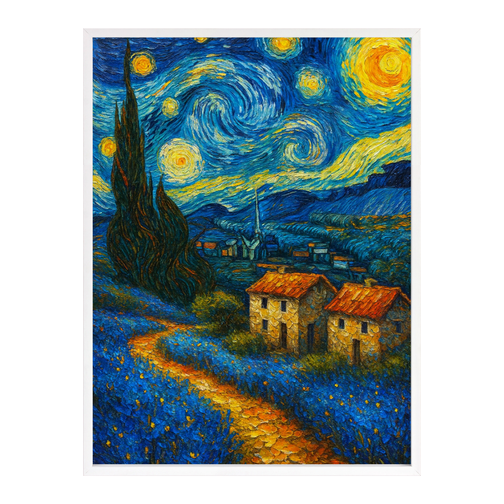 Poster mit Bilderrahmen van Gogh Landschaft - verschiedene Formate