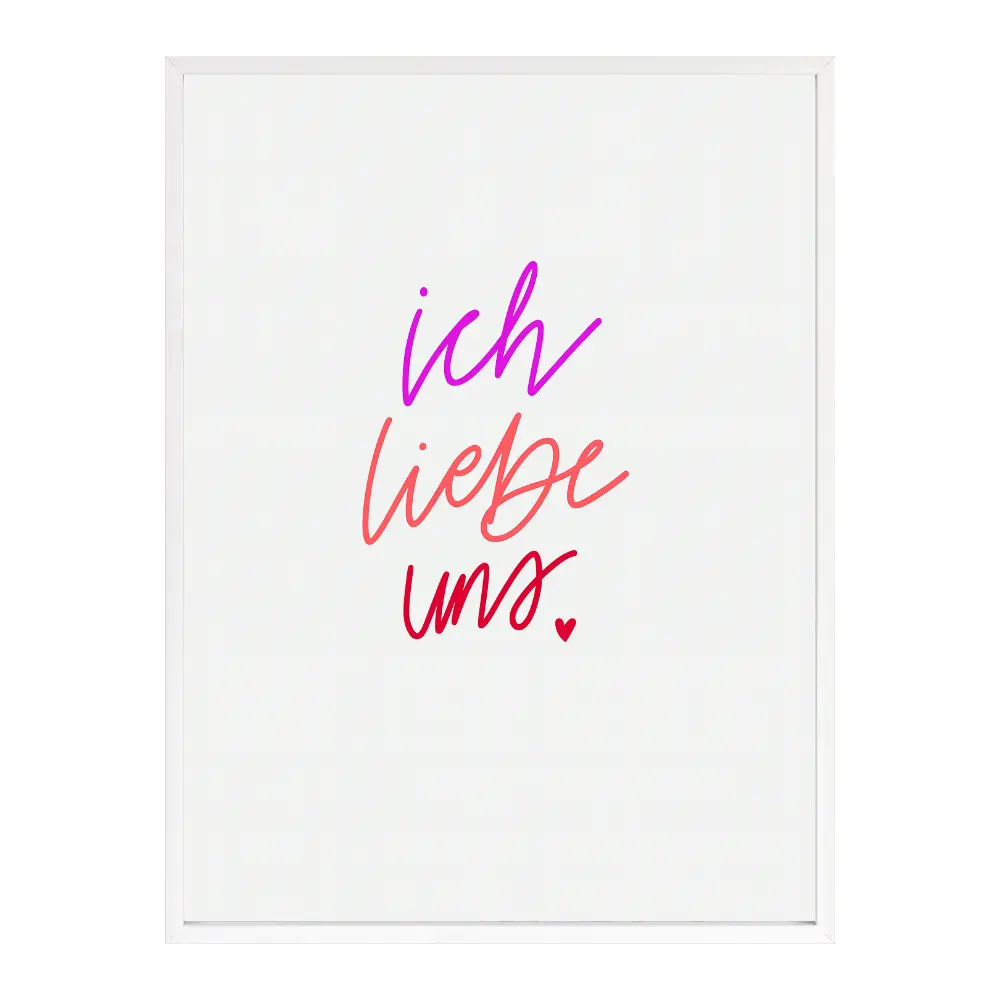 Poster mit Bilderrahmen ich liebe uns - verschiedene Formate Interior Design