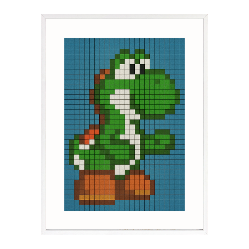 Poster mit Bilderrahmen Yoshi Pixel - verschiedene Formate