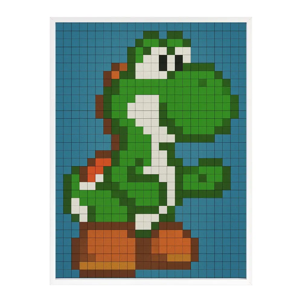 Poster mit Bilderrahmen Yoshi Pixel - verschiedene Formate Interior Design