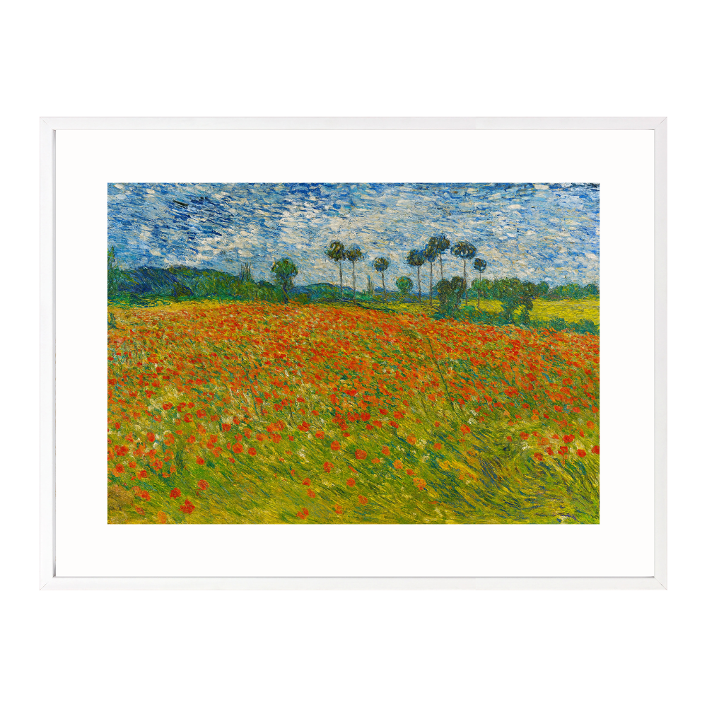 Poster mit Bilderrahmen van Gogh Mohnwiese - verschiedene Formate