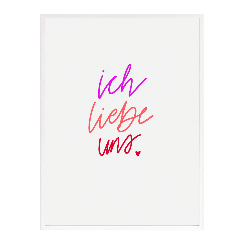 Poster mit Bilderrahmen ich liebe uns - verschiedene Formate