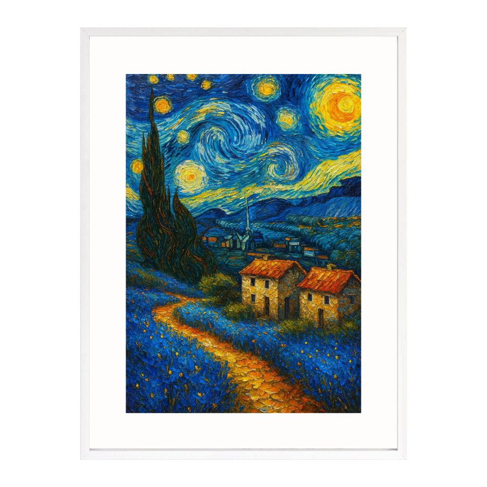 Poster mit Bilderrahmen van Gogh Landschaft - verschiedene Formate