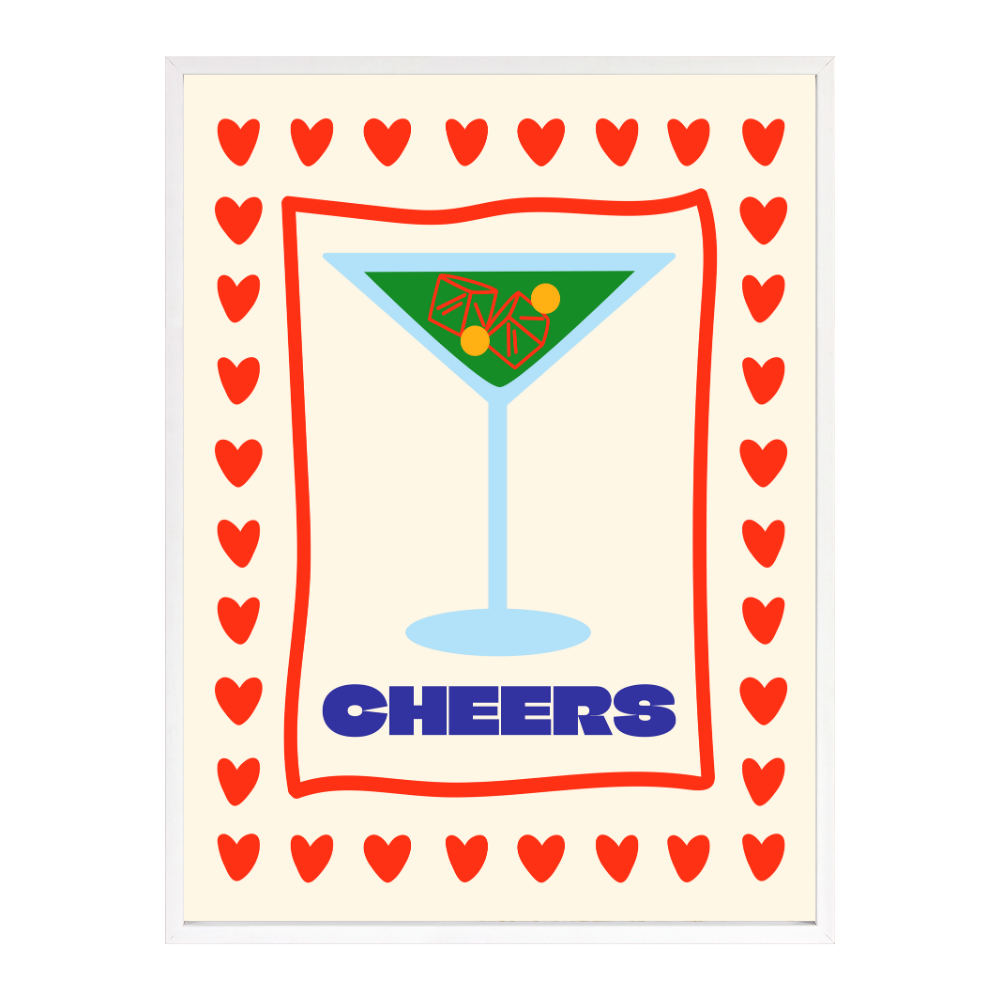 Poster mit Bilderrahmen Cheers - verschiedene Formate