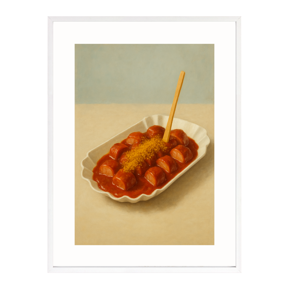 Poster mit Bilderrahmen Currywurst - verschiedene Formate