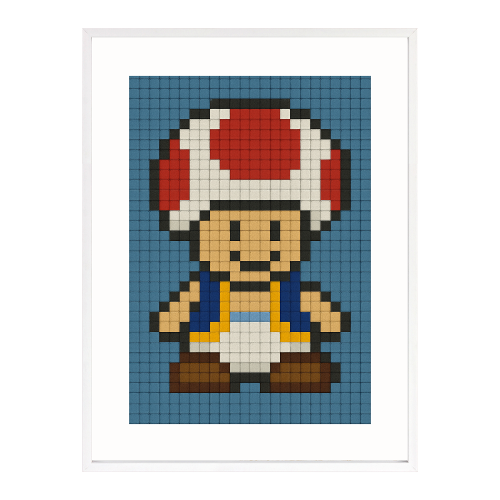 Poster mit Bilderrahmen Toad Pixel - verschiedene Formate