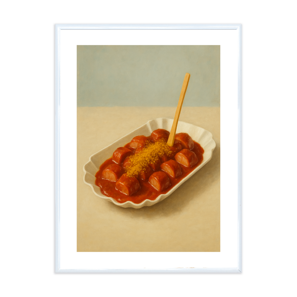 Poster mit Bilderrahmen Currywurst - verschiedene Formate