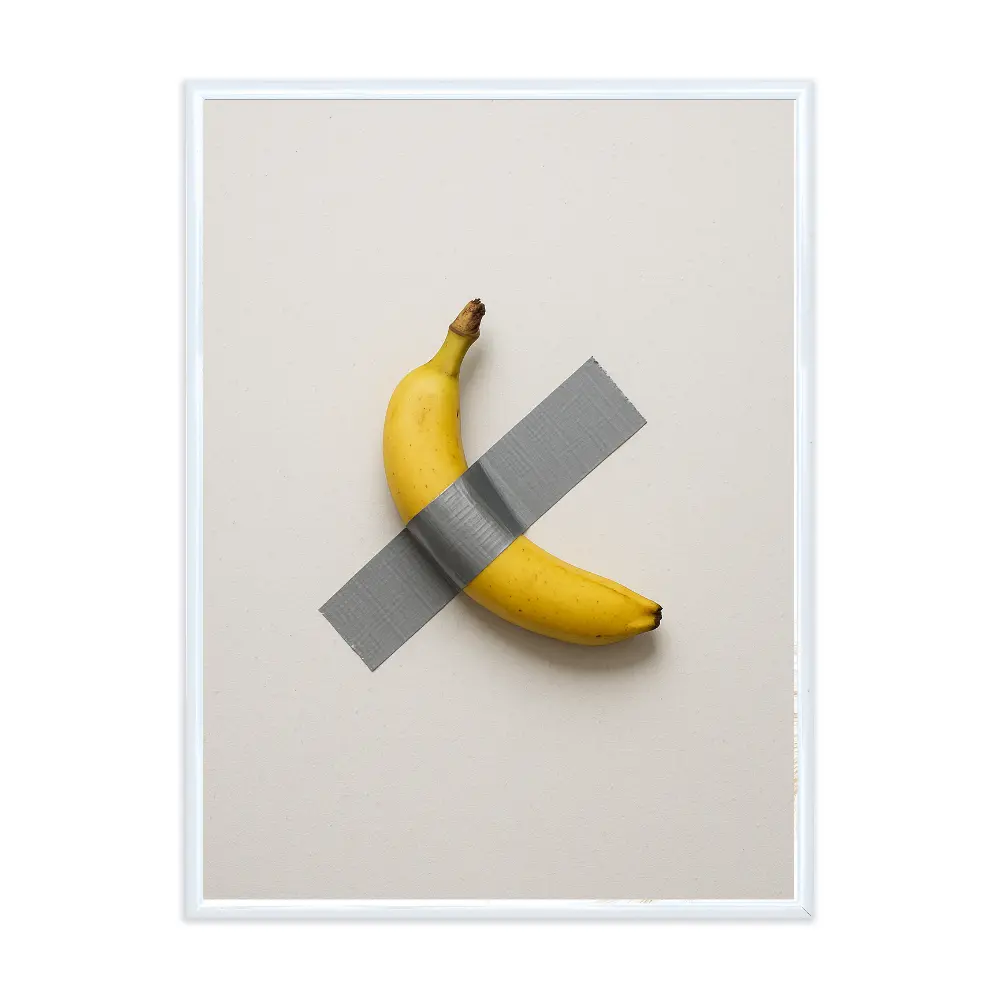 Poster mit Bilderrahmen Banane mit Klebeband - verschiedene Formate Interior Design