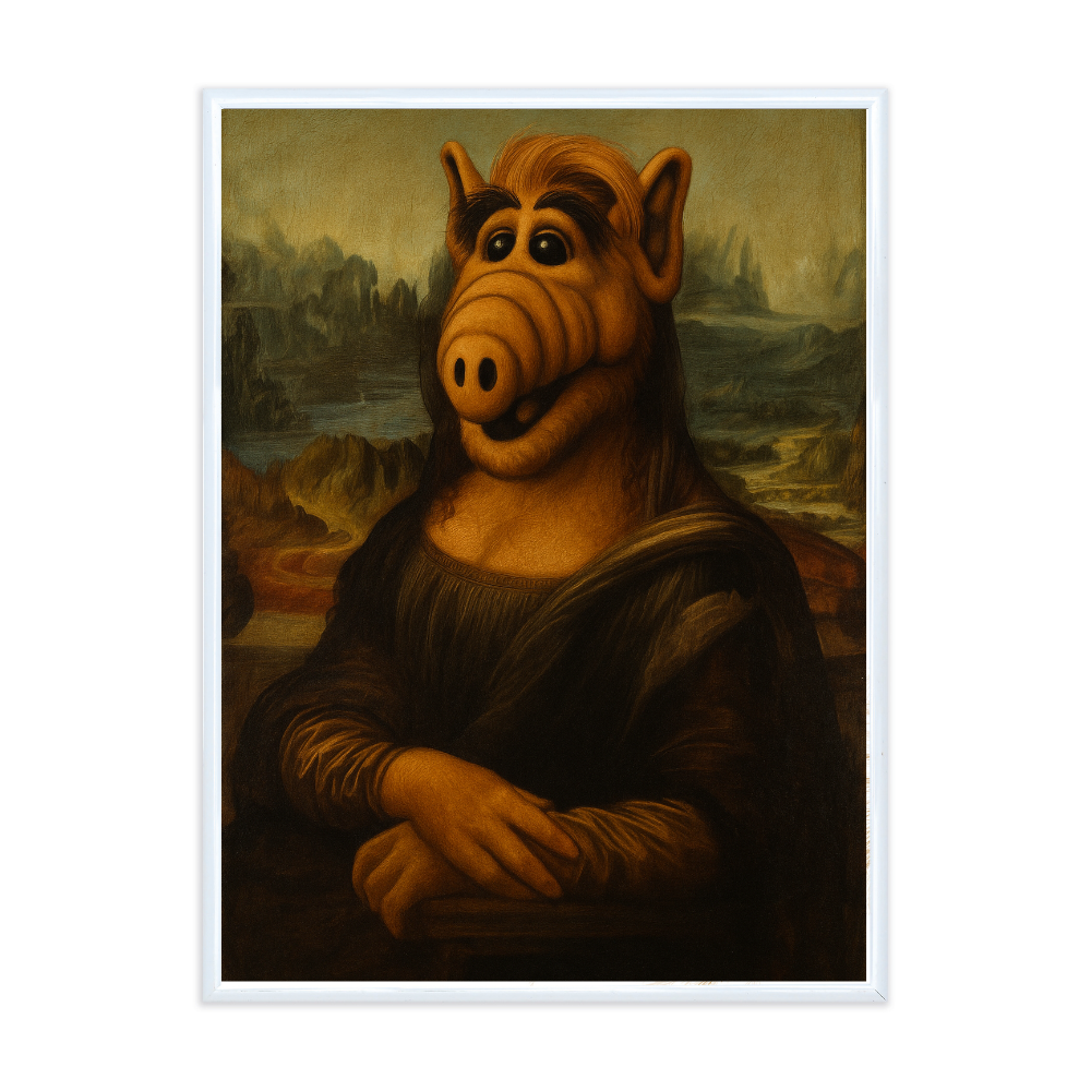 Poster mit Bilderrahmen Mona Lisa Alf - verschiedene Formate