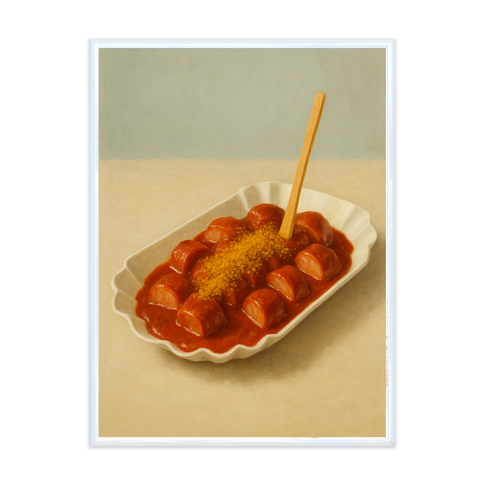 Poster mit Bilderrahmen Currywurst - verschiedene Formate
