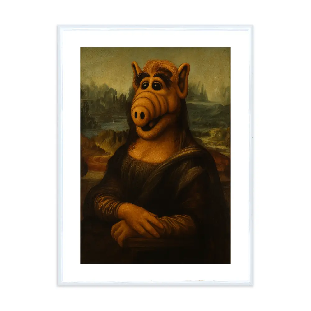 Poster mit Bilderrahmen Mona Lisa Alf - verschiedene Formate Interior Design