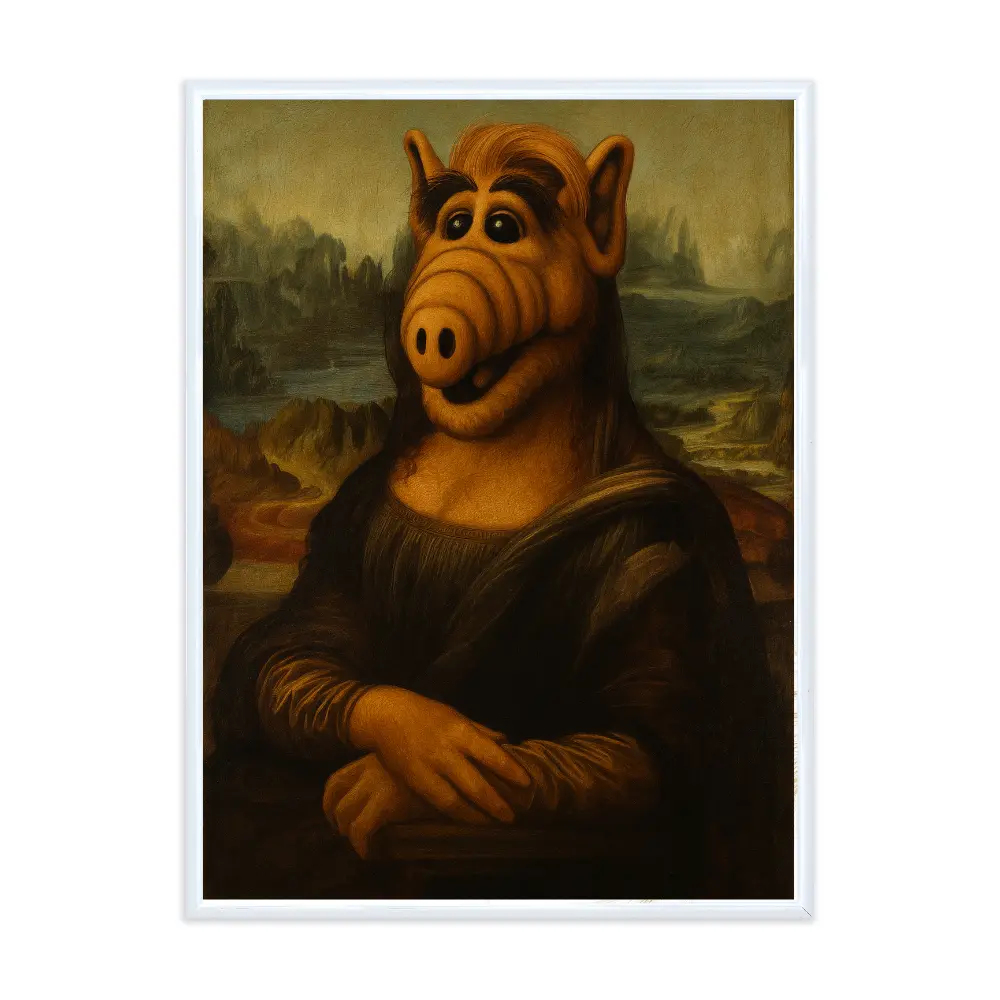 Poster mit Bilderrahmen Mona Lisa Alf - verschiedene Formate Interior Design