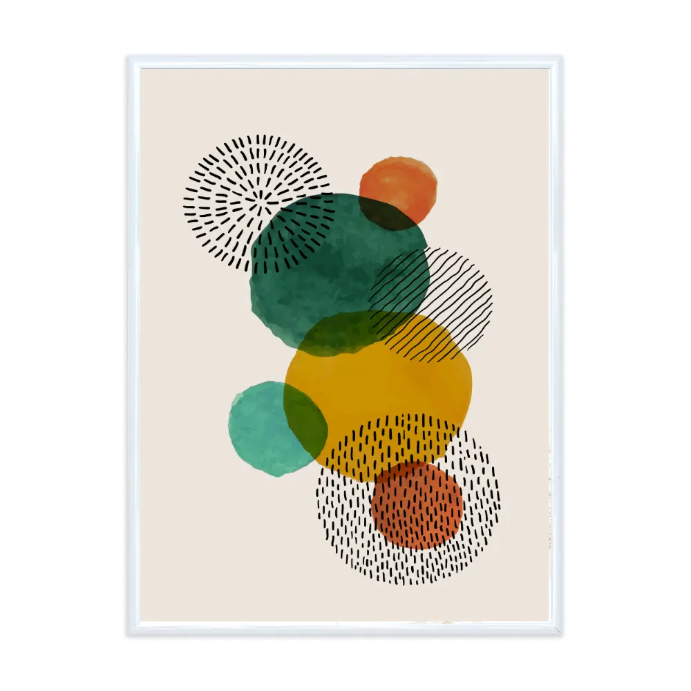 Poster mit Bilderrahmen Kreise - inklusive Bilderrahmen Interior Design