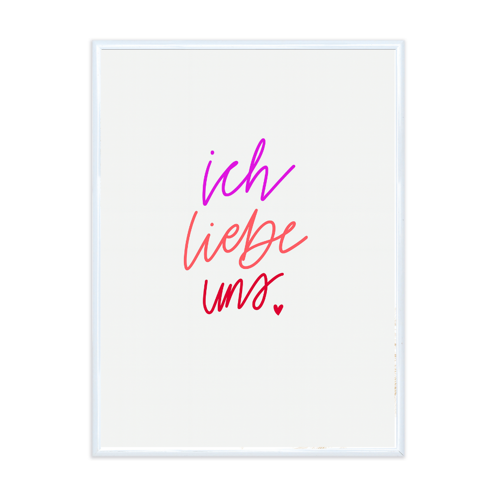 Poster mit Bilderrahmen ich liebe uns - verschiedene Formate