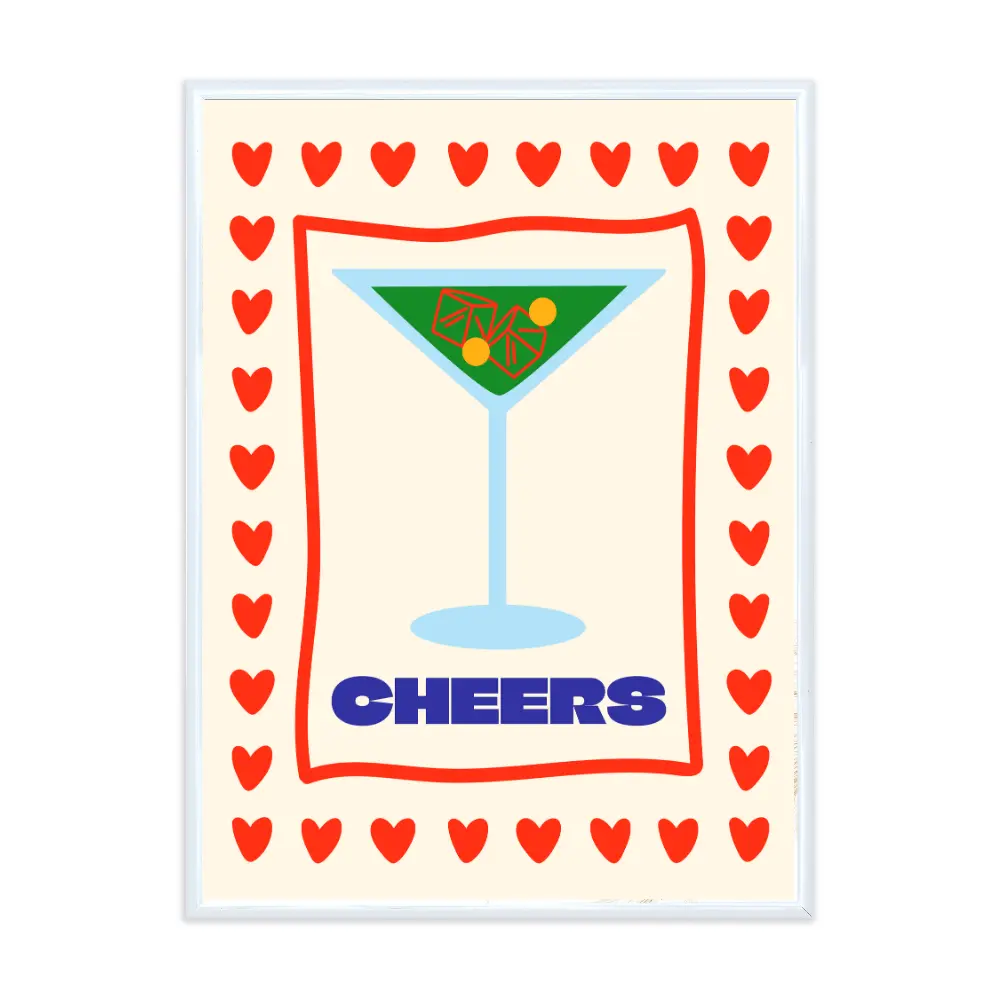 Poster mit Bilderrahmen Cheers - verschiedene Formate Interior Design