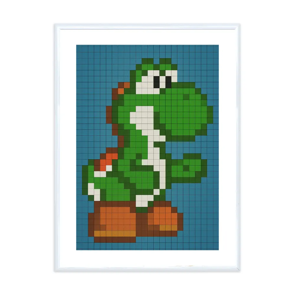 Poster mit Bilderrahmen Yoshi Pixel - verschiedene Formate Interior Design