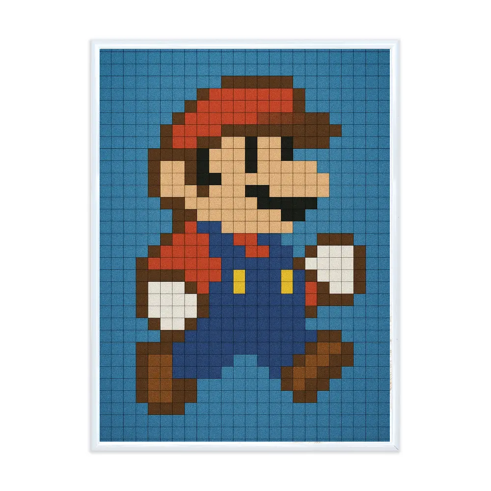 Poster mit Bilderrahmen Super Mario Pixel - inklusive Bilderrahmen Interior Design