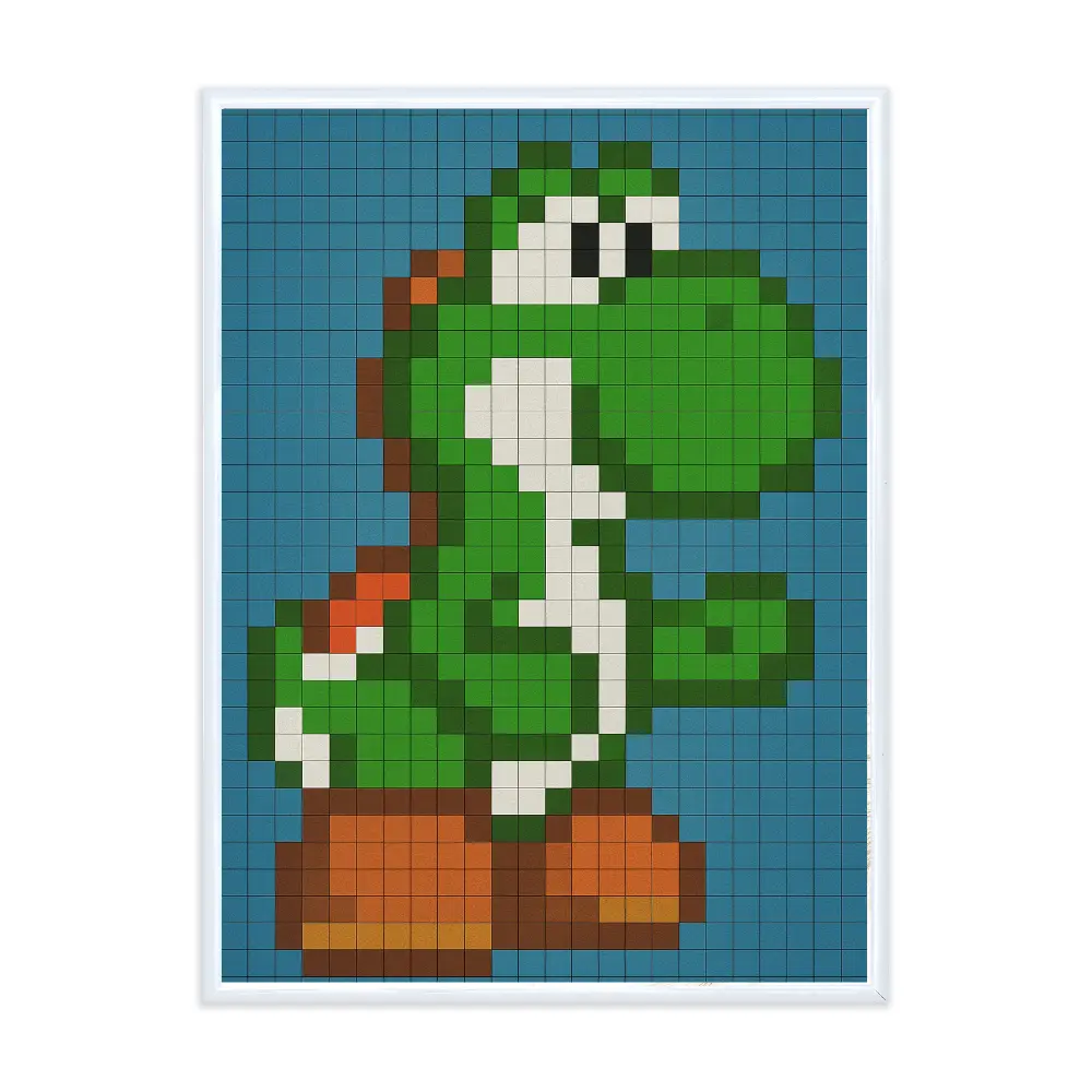 Poster mit Bilderrahmen Yoshi Pixel - verschiedene Formate Interior Design