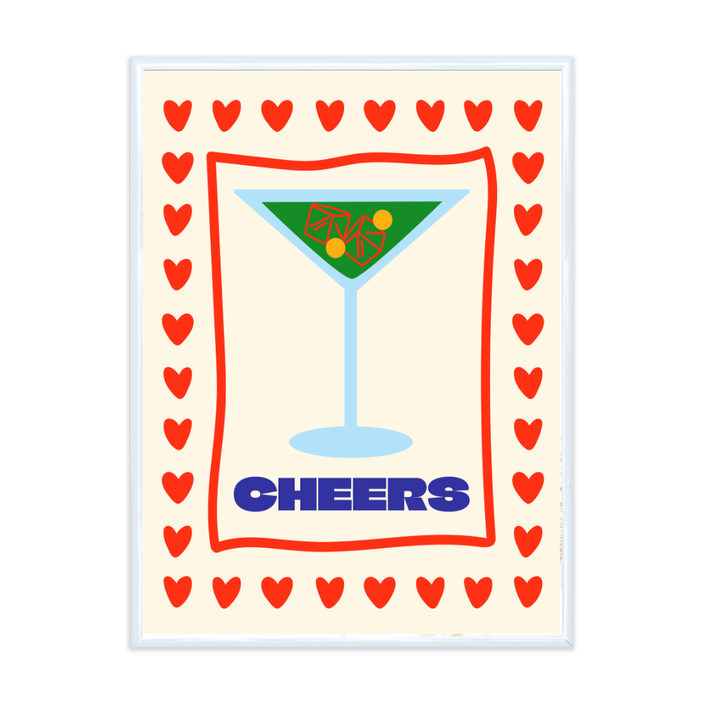Poster mit Bilderrahmen Cheers - verschiedene Formate