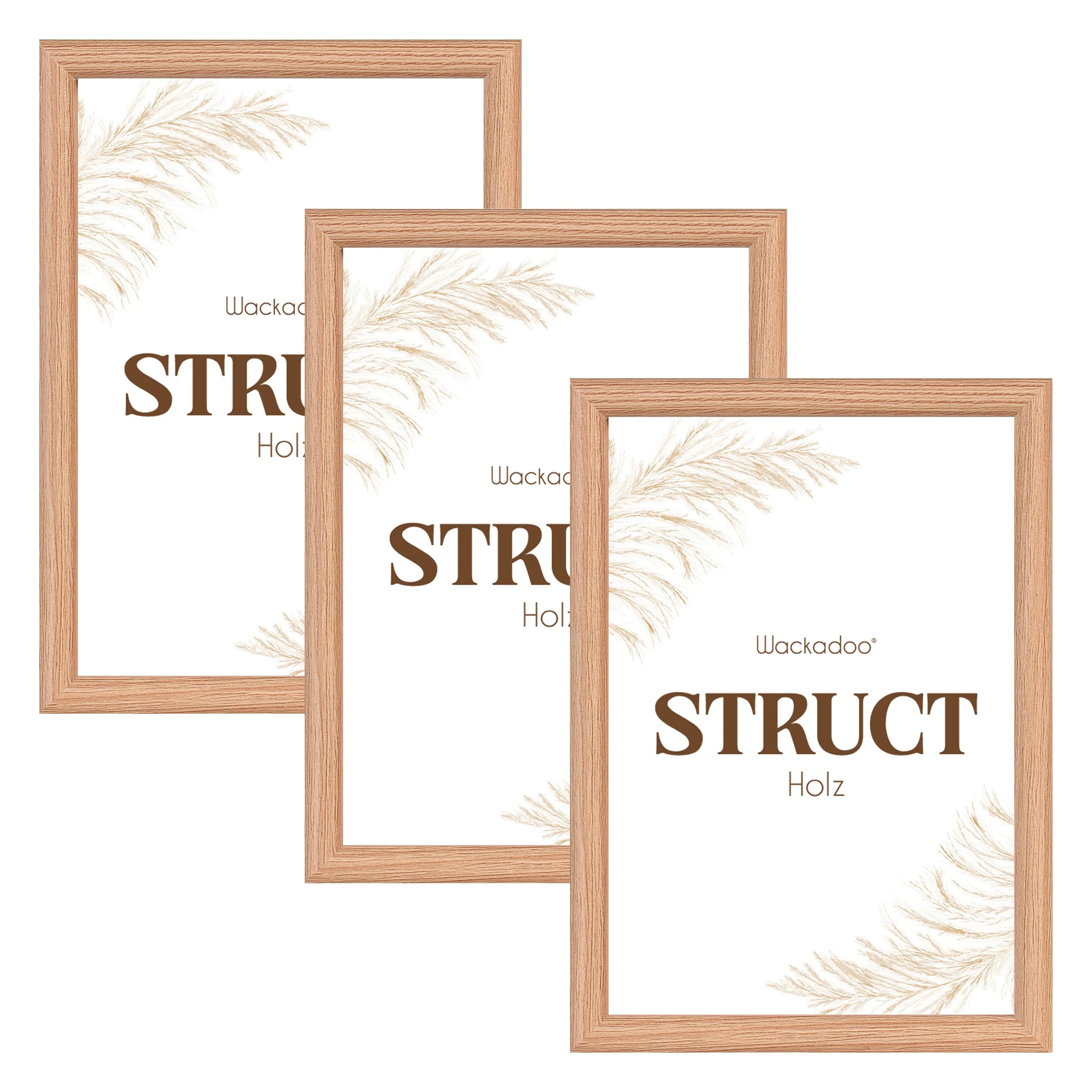 Bilderrahmen 3er Set STRUCT mit Struktur aus MDF Holz PORTRAITRAHMEN