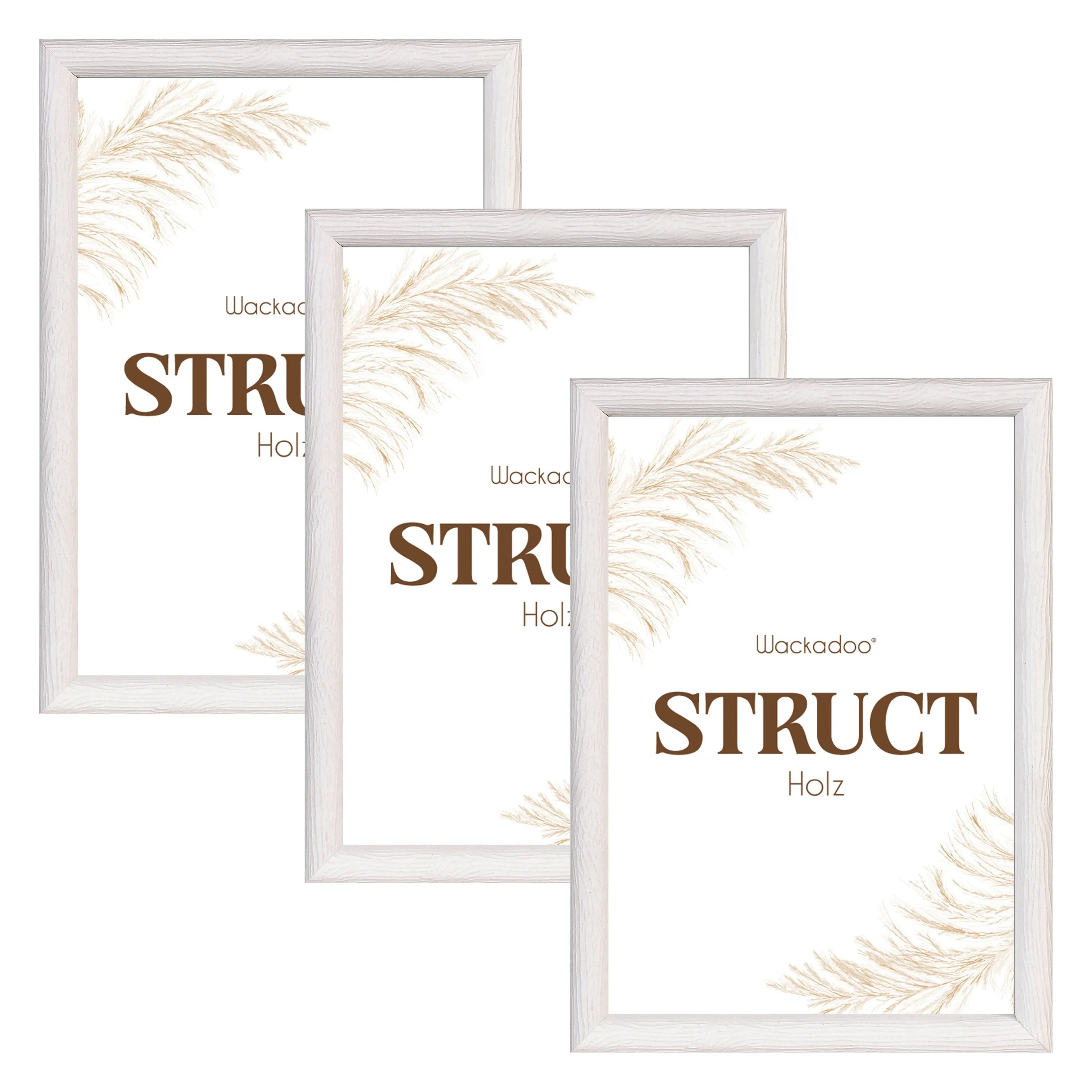 Bilderrahmen 3er Set STRUCT mit Struktur aus MDF Holz PORTRAITRAHMEN