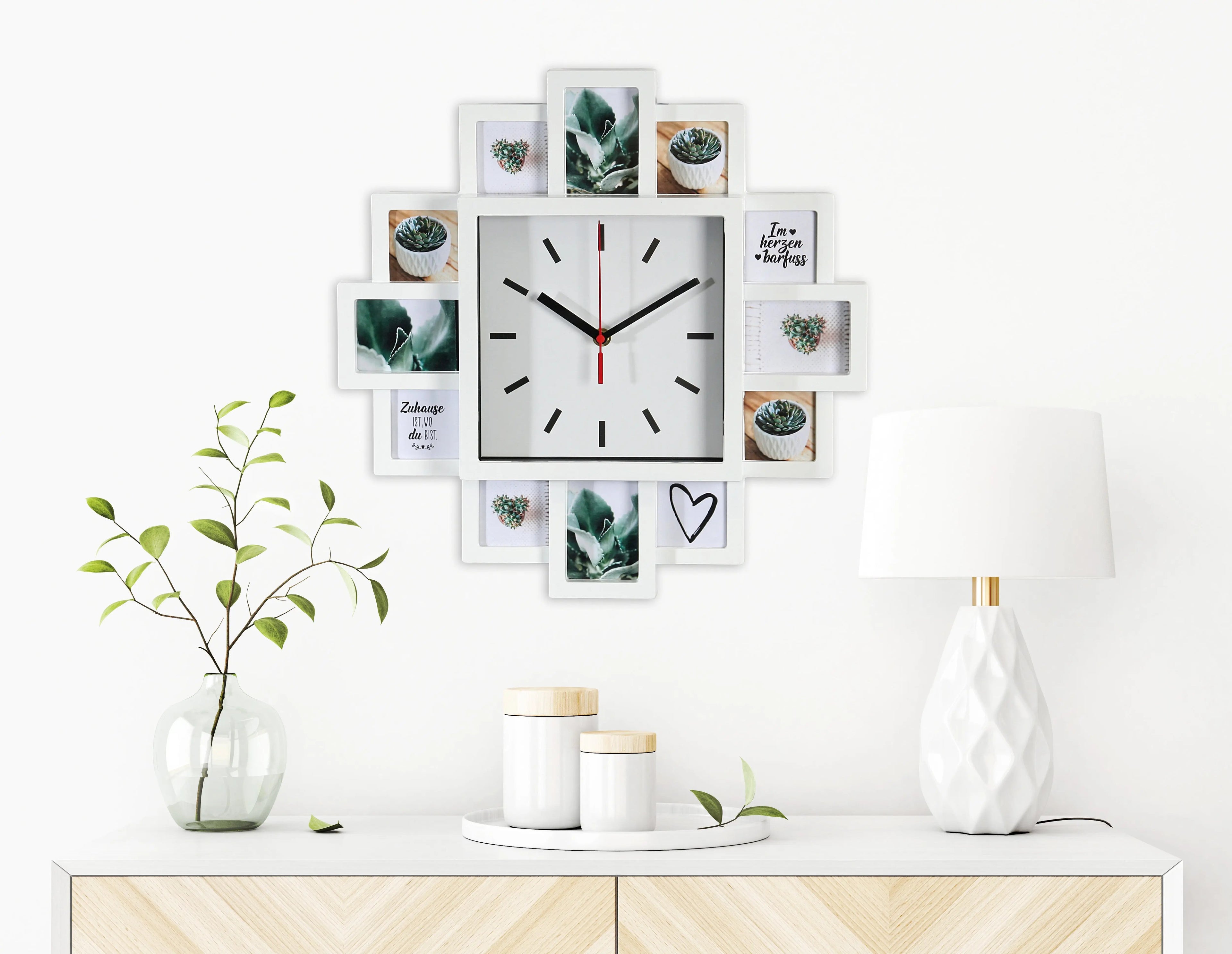 Wackadoo Bilderrahmen Collage mit Wanduhr WALLDECORATION