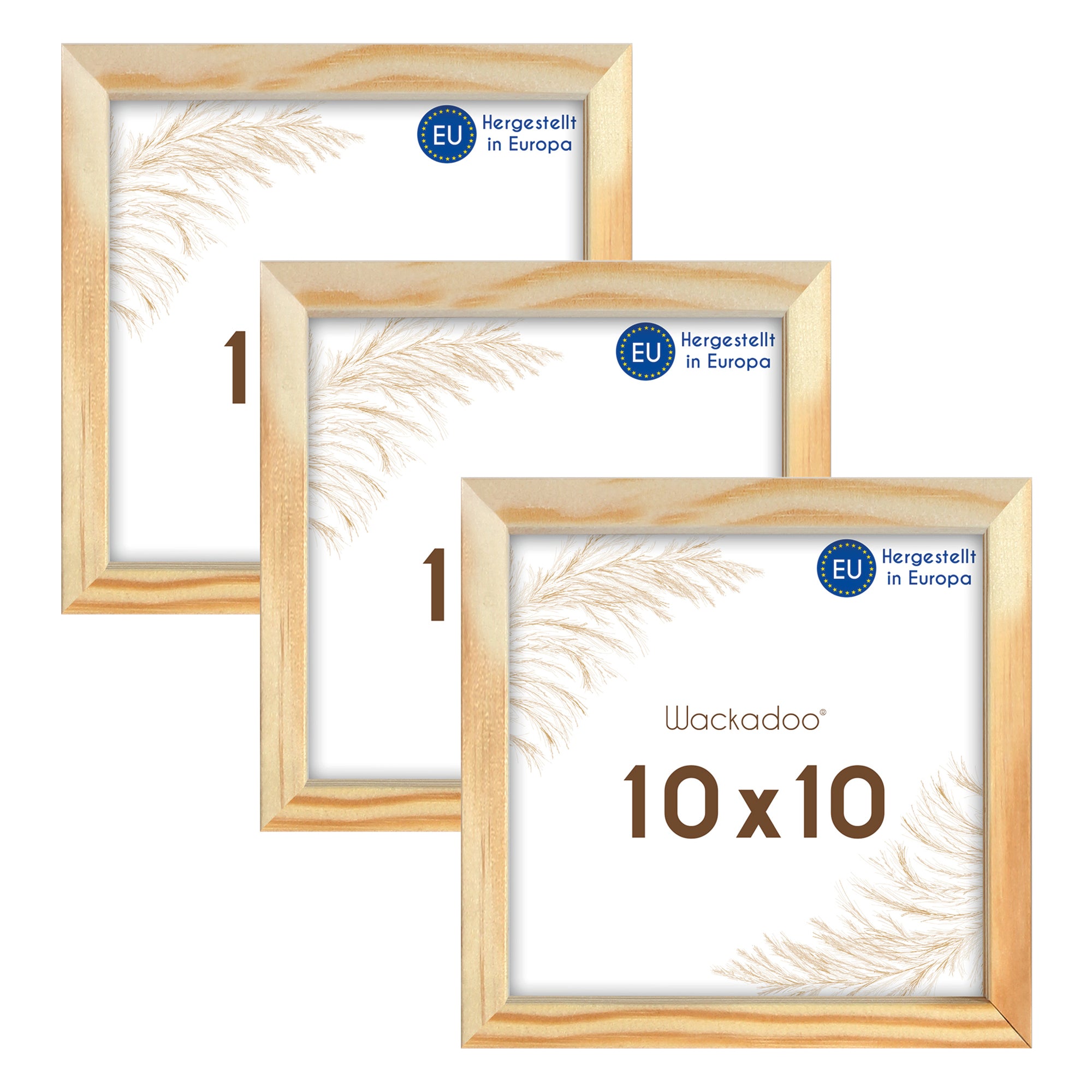 Wackadoo Bilderrahmen 3er Set AMALFI aus MDF Holz mit Glasscheibe