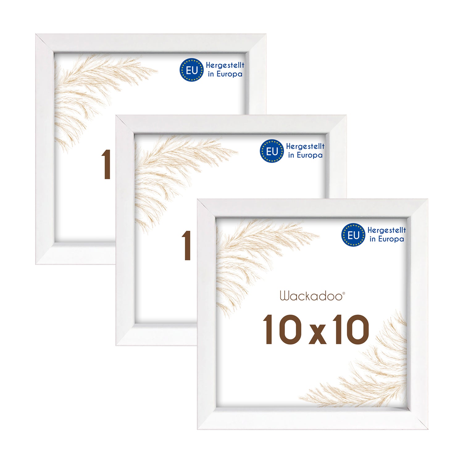 Wackadoo Bilderrahmen 3er Set AMALFI aus MDF Holz mit Glasscheibe