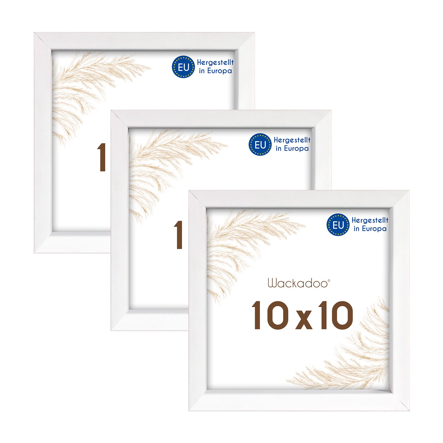 Wackadoo Bilderrahmen 3er Set AMALFI aus MDF Holz mit Glasscheibe