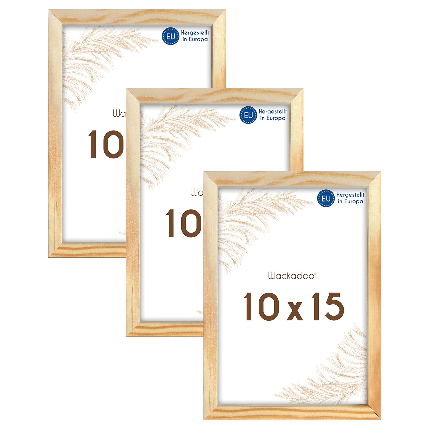 Wackadoo Bilderrahmen 3er Set AMALFI aus MDF Holz mit Glasscheibe