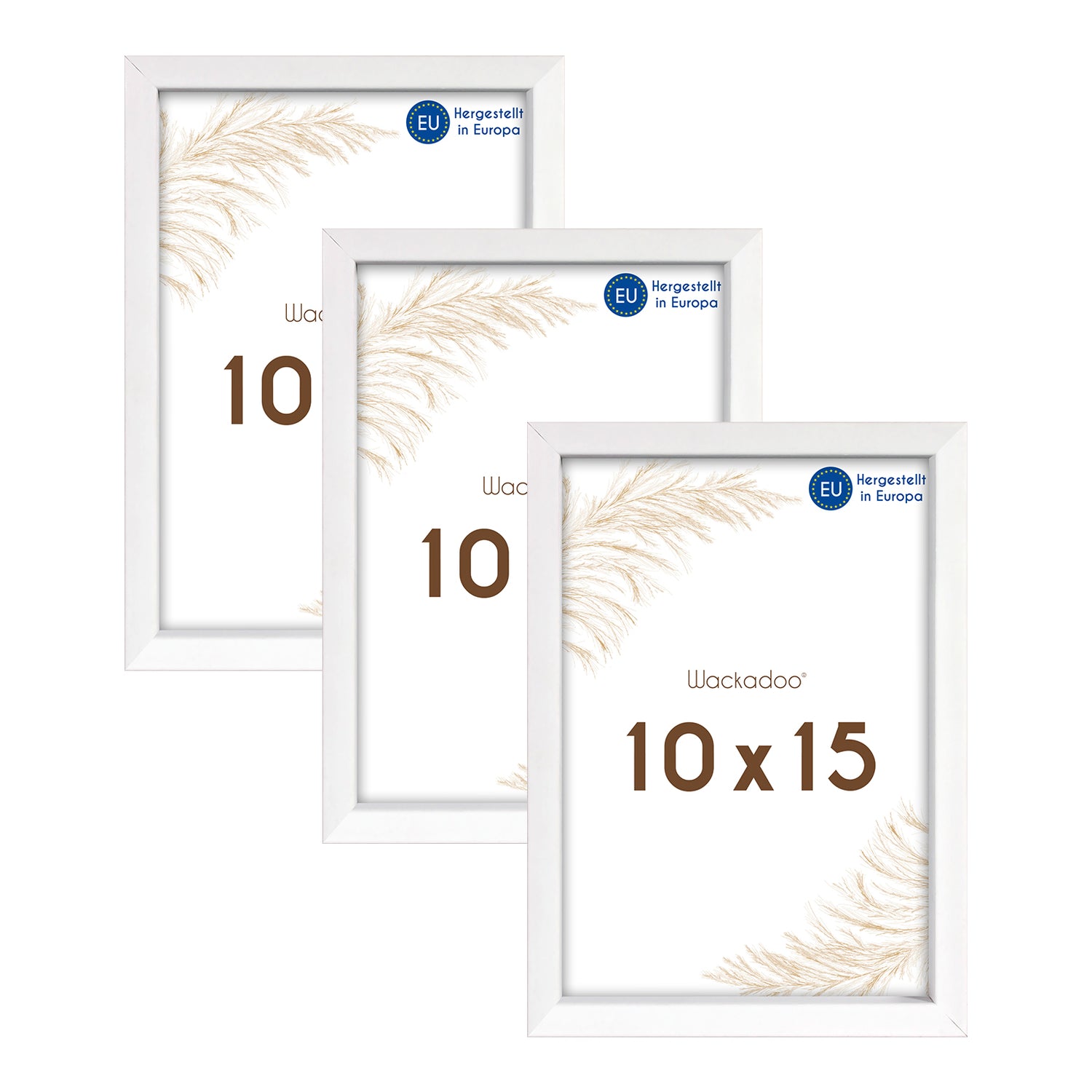 Wackadoo Bilderrahmen 3er Set AMALFI aus MDF Holz mit Glasscheibe