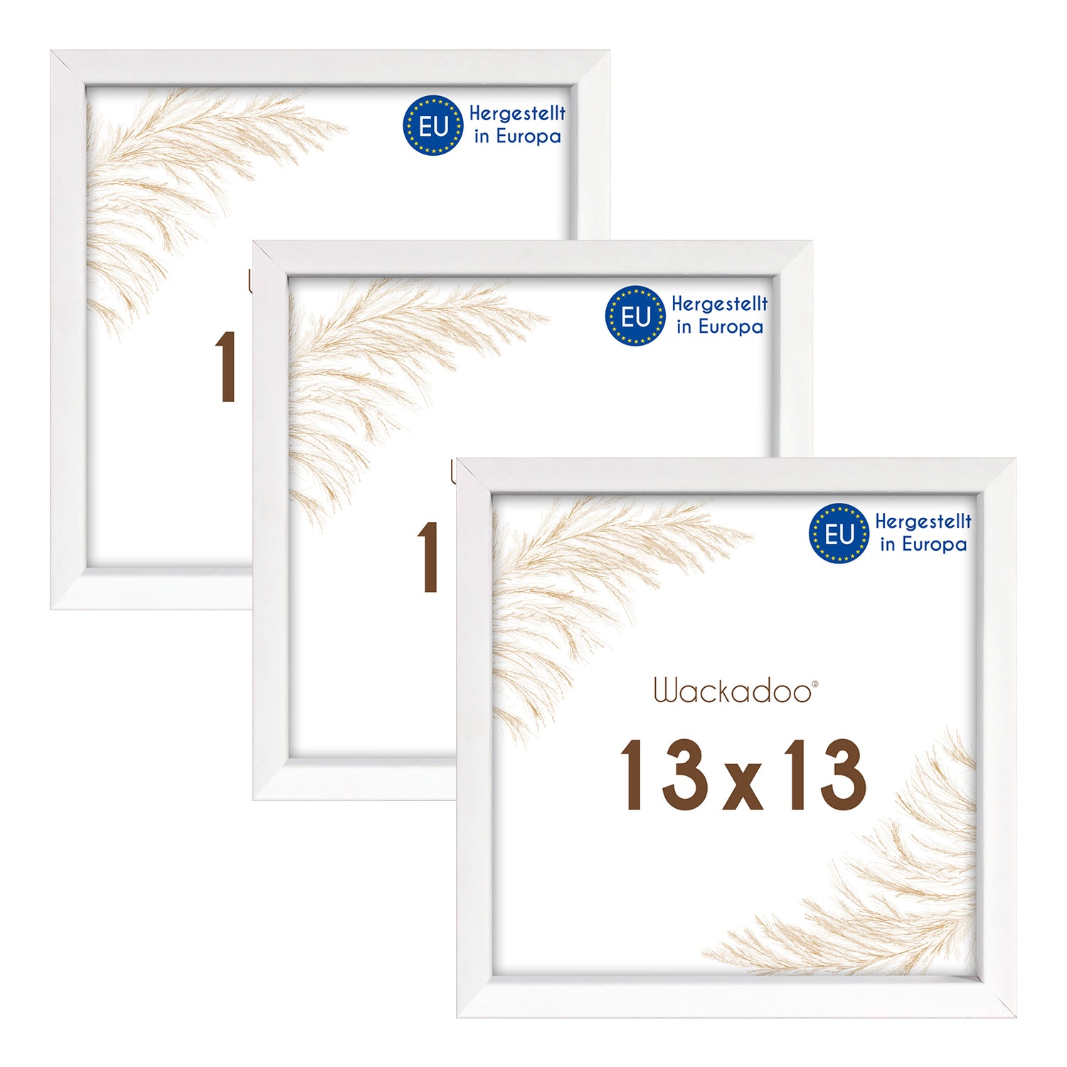 Wackadoo Bilderrahmen 3er Set AMALFI aus MDF Holz mit Glasscheibe