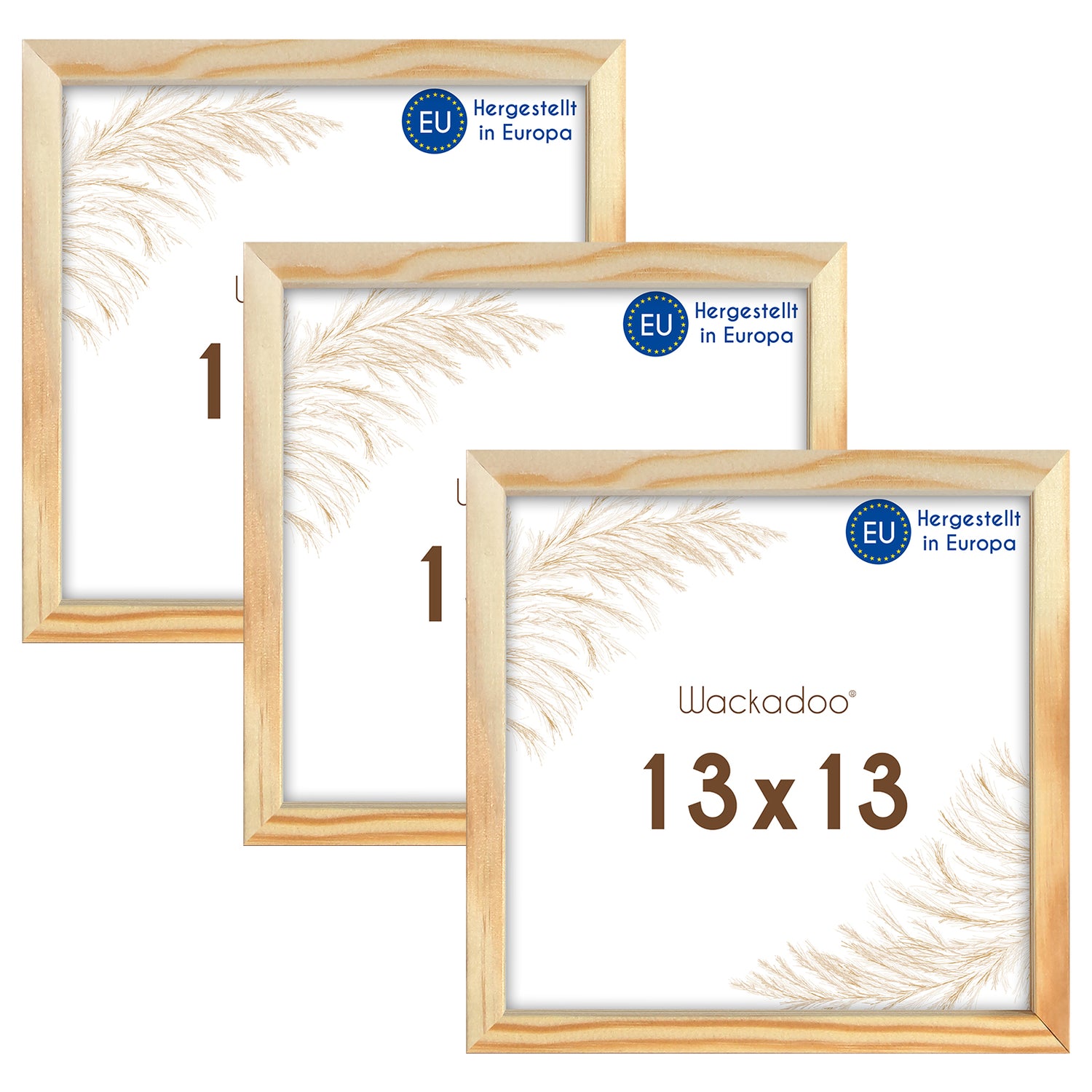 Wackadoo Bilderrahmen 3er Set AMALFI aus MDF Holz mit Glasscheibe