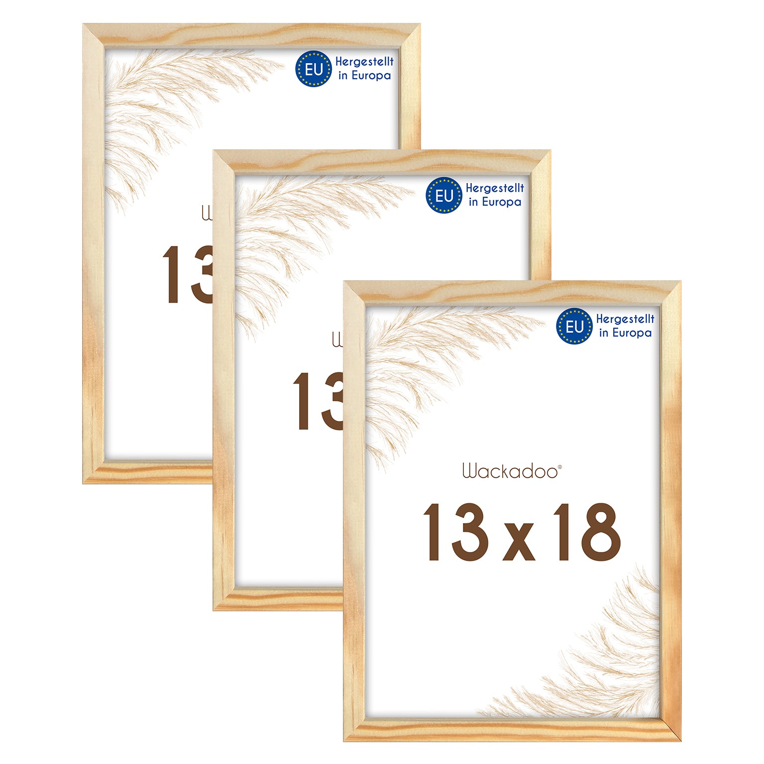 Wackadoo Bilderrahmen 3er Set AMALFI aus MDF Holz mit Glasscheibe