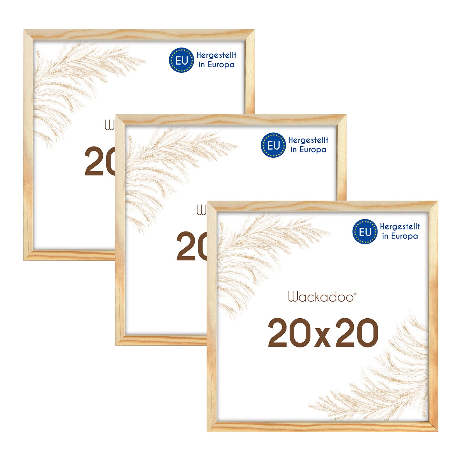 Wackadoo Bilderrahmen 3er Set AMALFI aus MDF Holz mit Glasscheibe