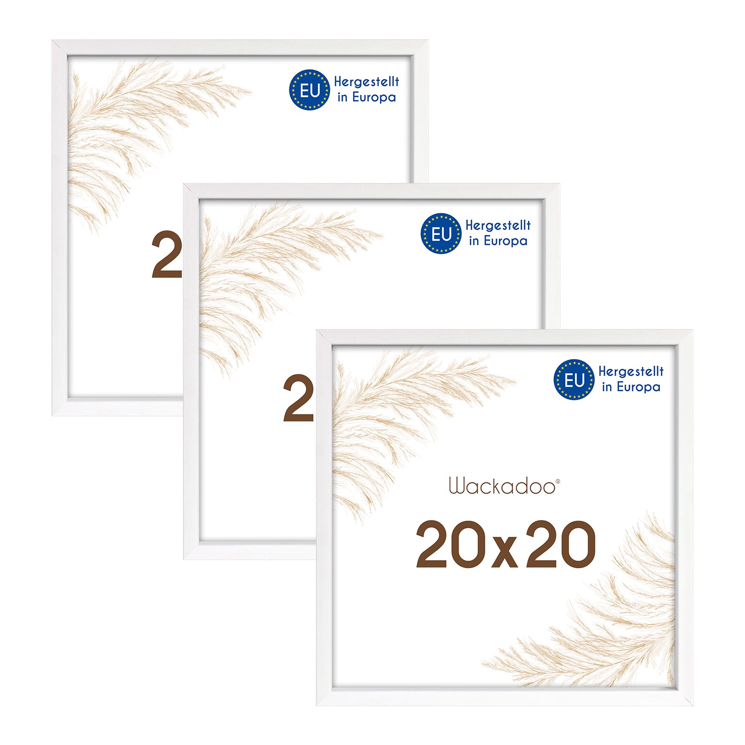 Wackadoo Bilderrahmen 3er Set AMALFI aus MDF Holz mit Glasscheibe