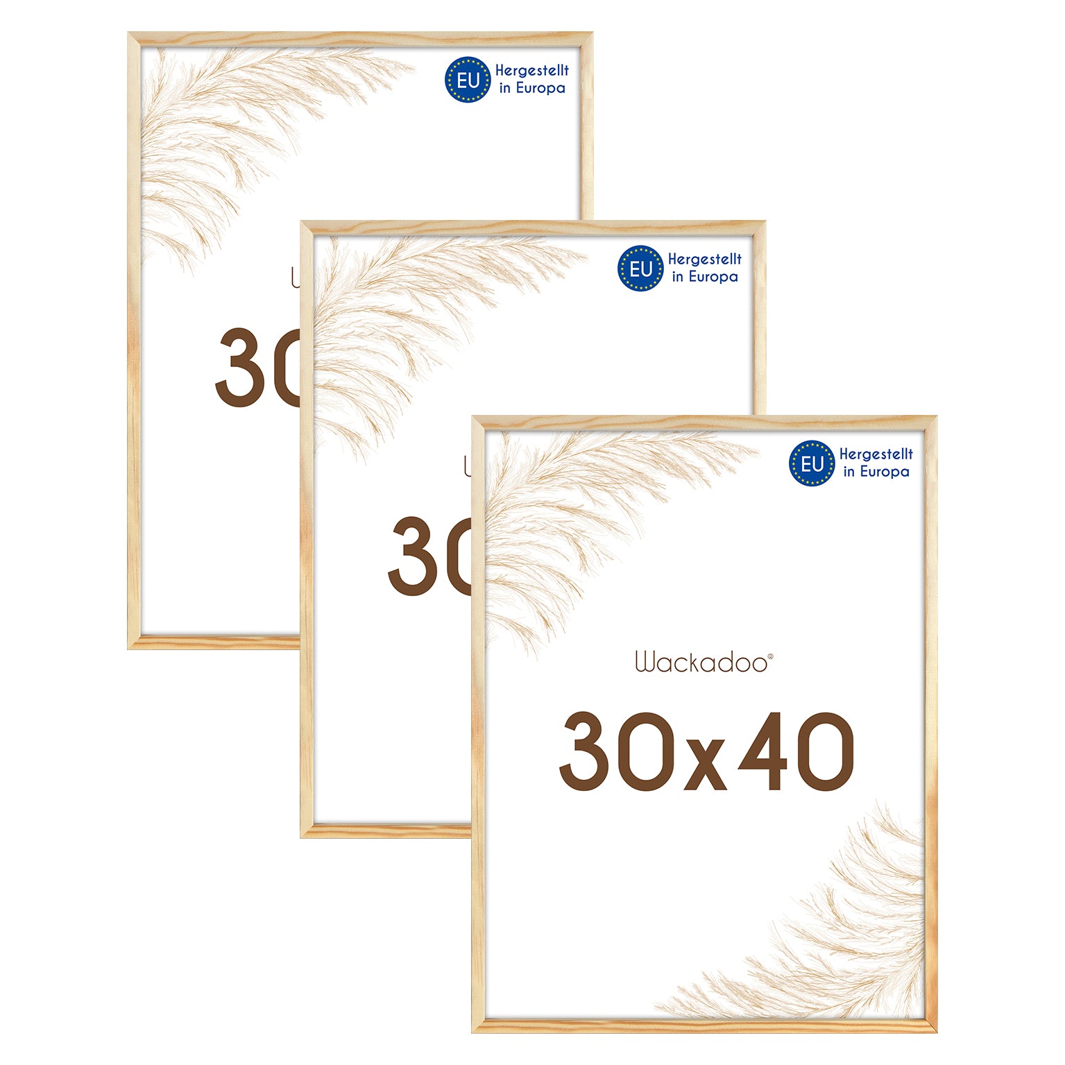 Wackadoo Bilderrahmen 3er Set AMALFI aus MDF Holz mit Glasscheibe