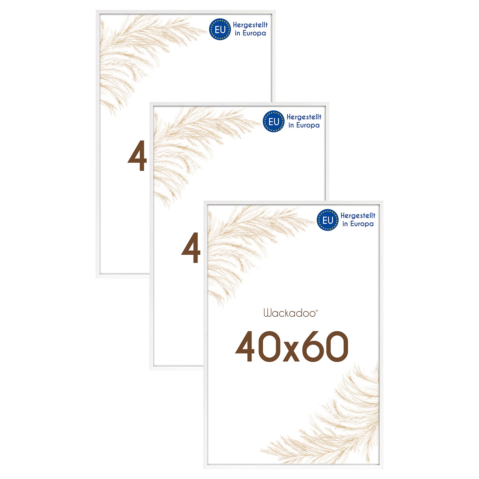 Wackadoo Bilderrahmen 3er Set AMALFI aus MDF Holz mit Glasscheibe