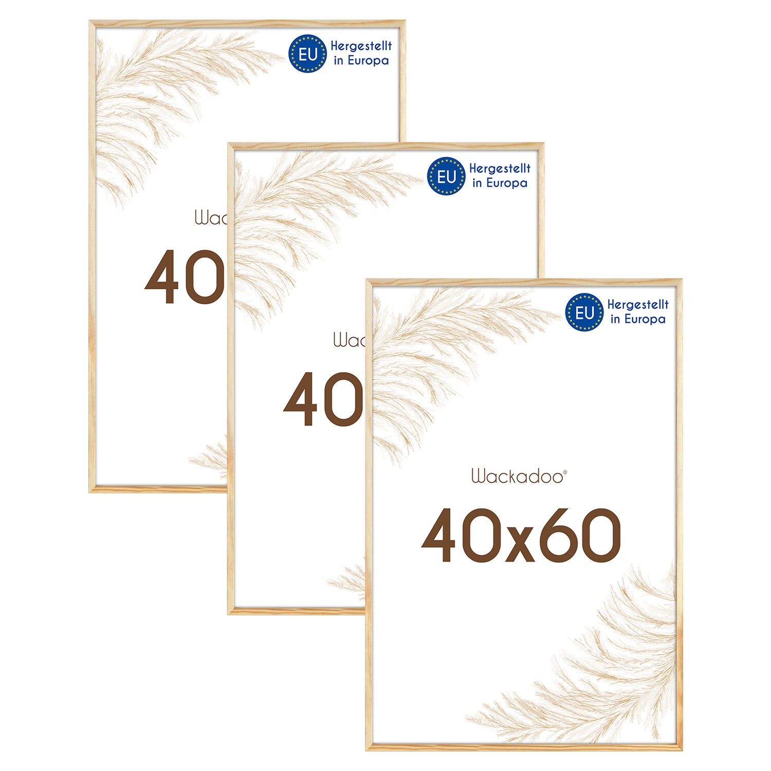 Wackadoo Bilderrahmen 3er Set AMALFI aus MDF Holz mit Glasscheibe