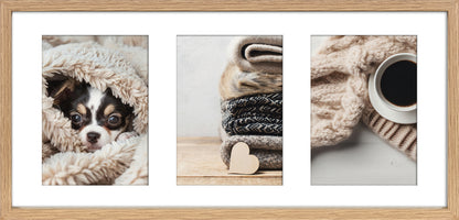 Bilderrahmen Collage aus MDF Holz für 3 Bilder, Bildformat 13 x 18 cm, FSC-zertifiziert