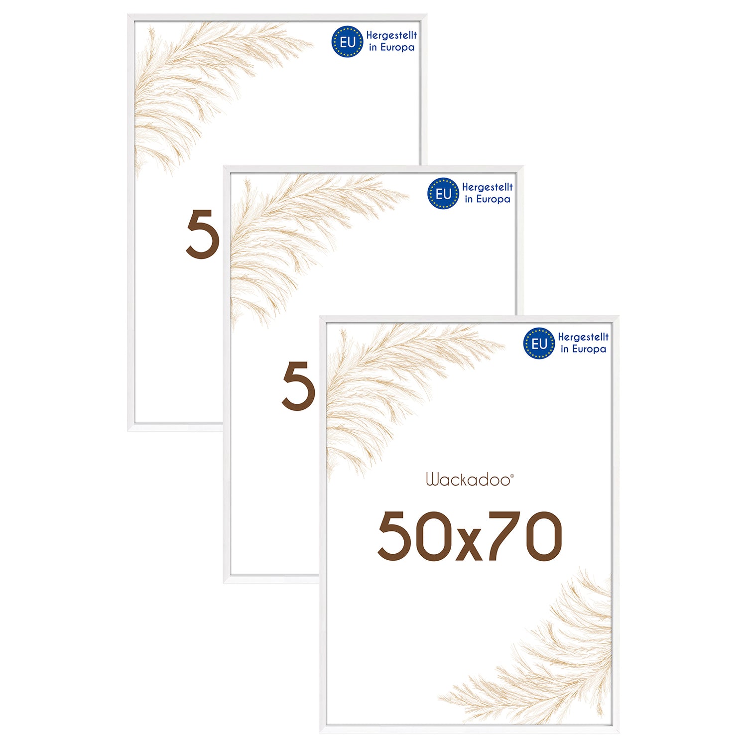 Wackadoo Bilderrahmen 3er Set AMALFI aus MDF Holz mit Glasscheibe