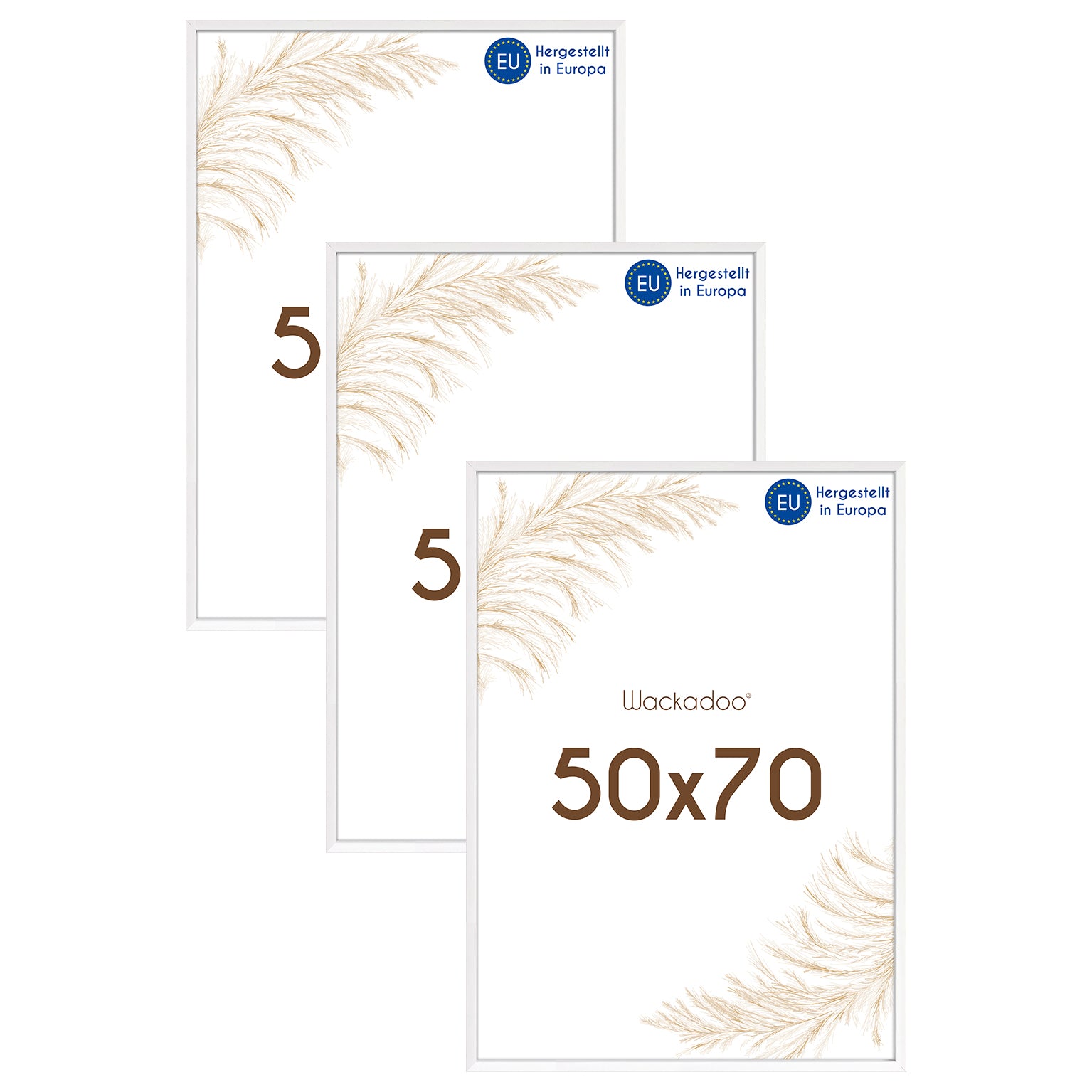 Wackadoo Bilderrahmen 3er Set AMALFI aus MDF Holz mit Glasscheibe