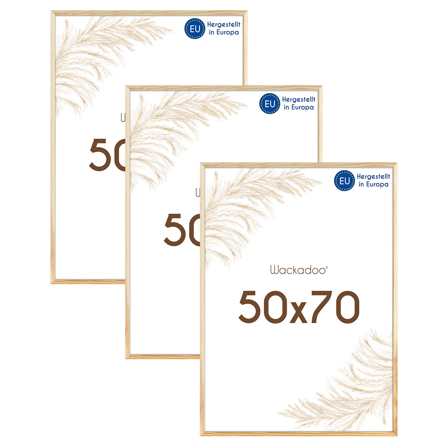 Wackadoo Bilderrahmen 3er Set AMALFI aus MDF Holz mit Glasscheibe