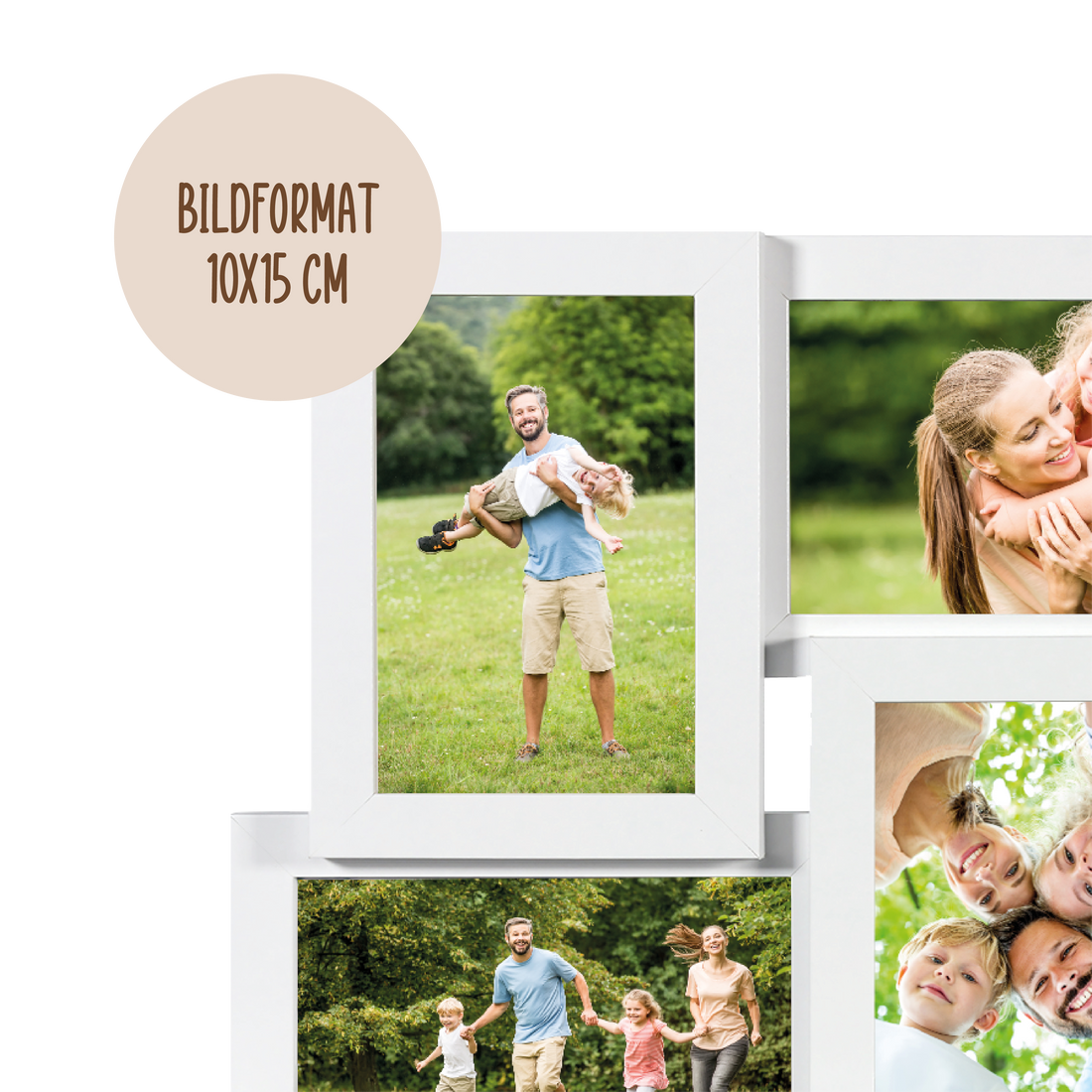 Bilderrahmen Collage für 6 Bilder mit Deinen eigenen Fotos - einfach & schnell hochladen Picturedoo