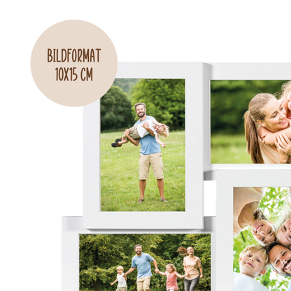 Personalisierte Bilderrahmen Collage für 6 Bilder mit deinen eigenen Fotos